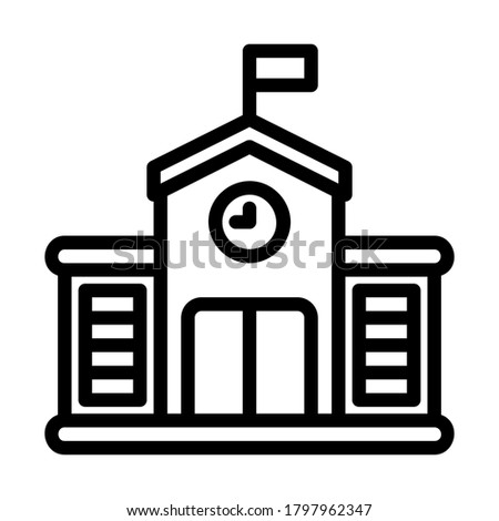 School icon vector illustration in line style for any projects, use for website mobile app presentation