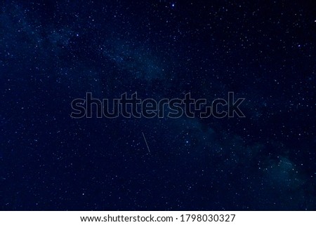 Milky Way and comet
on starry night sky.