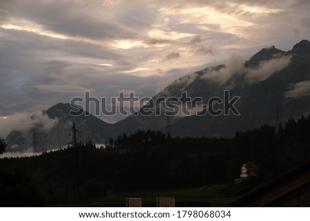 The beautiful view of the austrian mountains