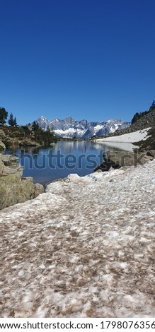 
The mirror lake in front of the Dachstein Mountains in schladming styria