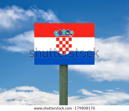 Croatia flag sign on sky