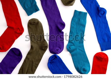 Colorful socks isolate on white background.