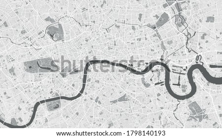Highly detailed map of London, UK Royalty-Free Stock Photo #1798140193