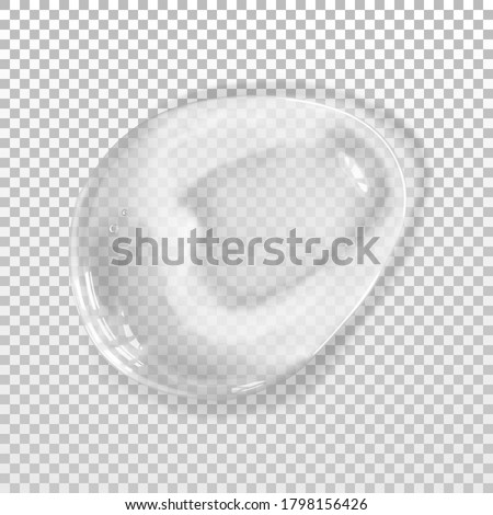 Transparent gel smudge realistic vector illustration isolated. Pure beauty cosmetic product smear of facial cleanser, peeling, shampoo or shower gel, top view Royalty-Free Stock Photo #1798156426