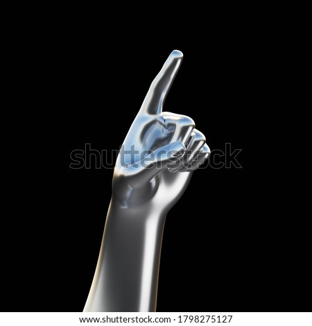 metal hand gesture. 3d render 