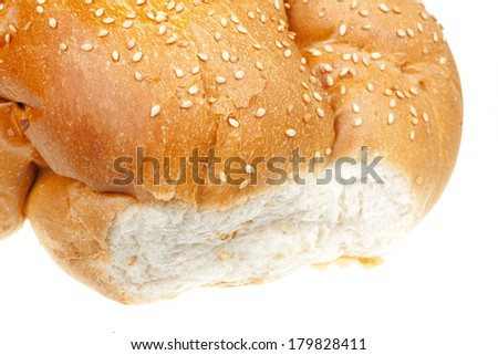Challah closeup isolated on white background