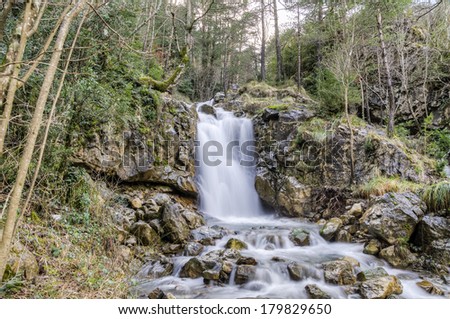 Very beautiful HDR picture at the waterfall in the Navarra's mountain.