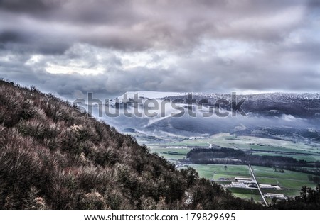 Beautiful HDR picture over the cold mountain in Spain