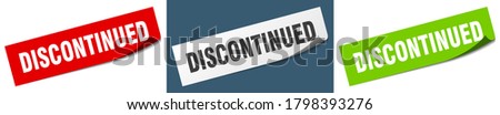discontinued paper peeler sign set. discontinued sticker Royalty-Free Stock Photo #1798393276