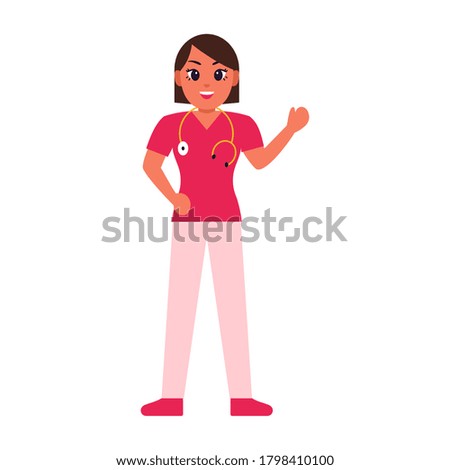 Isolated woman doctor cartoon. Medical profesional - Vector