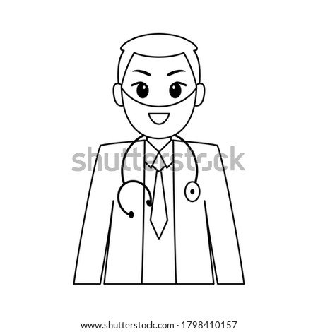 Isolated happy doctor cartoon. Doctor icon - Vector