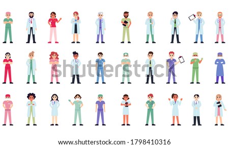 Set of doctors. Medical professionals - Vector illustration