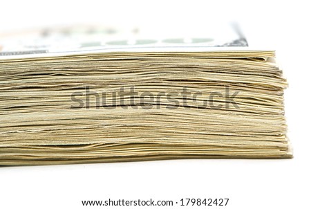 stack of money. macro