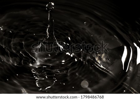 Splash of clear water on black background