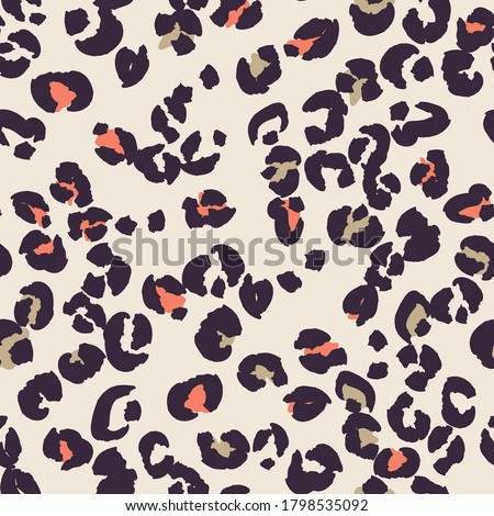 Leopard spots seamless pattern design. Vector illustration background 