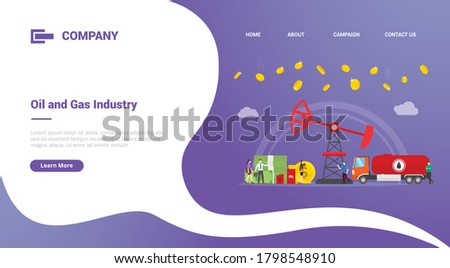 oil and gas business profit for website template or landing homepage banner