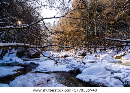 winter in the valley Aisttal near Pregarten, upper Austria, Austria