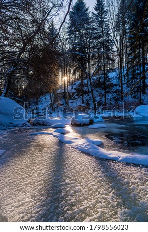 winter in the valley Aisttal near Pregarten, upper Austria, Austria