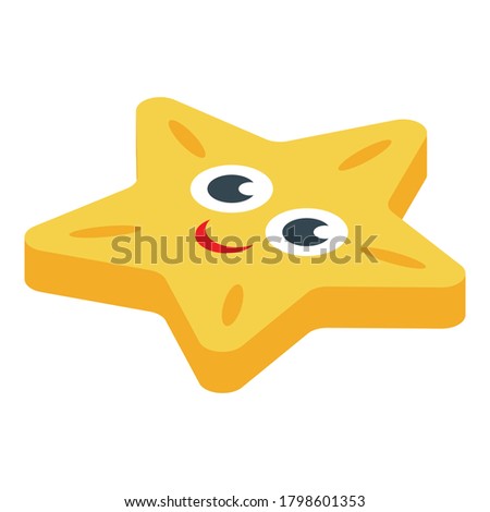 Sea star bath toy icon. Isometric of sea star bath toy vector icon for web design isolated on white background