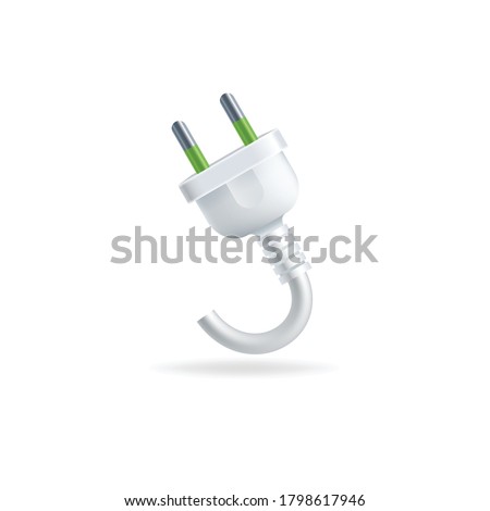 Electric power plug isolated on white background. Royalty-Free Stock Photo #1798617946