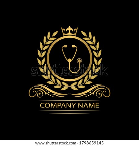 clinic  logo template luxury royal vector clinic icon company  decorative emblem with crown  