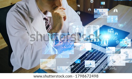 Medical technology concept. Medical doctor in consultation room. Royalty-Free Stock Photo #1798672498