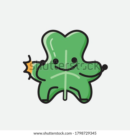 An illustration of Cute Clover Leaf Vector Character