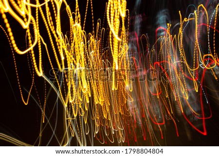 Long exposure city lights. Abstract background of lights made with long shutter speed