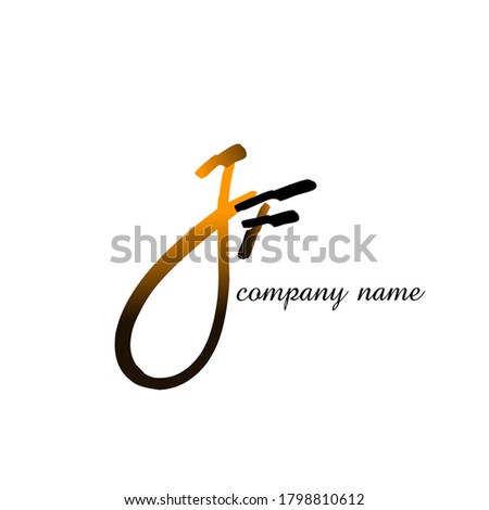 Initial Jf handwriting logo template vector