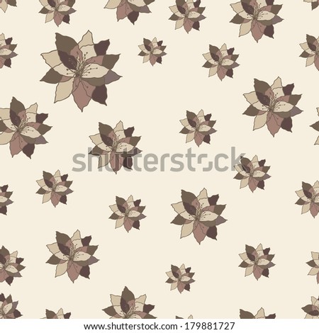 Floral seamless background, hand drawn vector illustration. 
