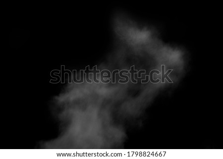 White smoke isolated on black background. smoke stock image