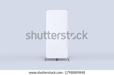 X-stand banner for training or promotional presentation. Blank template, empty banner display for preview. Mock up for your design. Royalty-Free Stock Photo #1798889848