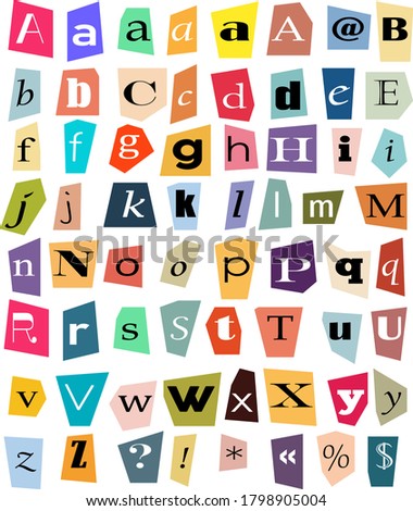 vector cut newspaper and magazine letters royalty free stock photo 277230920 avopix com