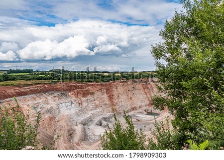 Dramatic quarry sheer drop landscape