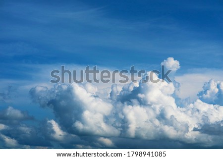 pure blue sky heap white cloud and sunlight and soft cloud on the heaven