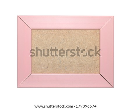 vintage pink frame - old wood style isolated on white background