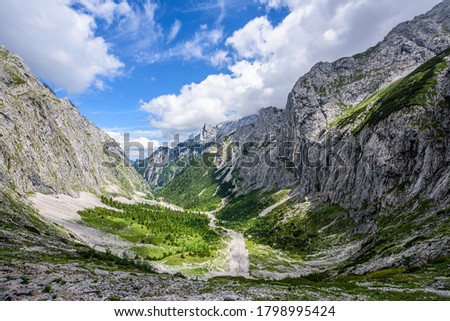 The Höllental, English translation "Hell Valley" or "Valley of Hell" is one of the routes on the German side leading up the Zugspitze on the German-Austrian border in the northern Alps.