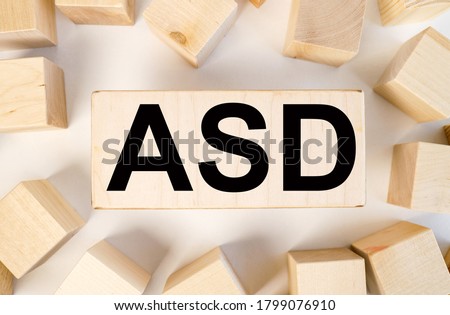 Autism Spectrum Disorder ASD horizontal blocks, business concept