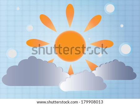 vector background of sun and clouds