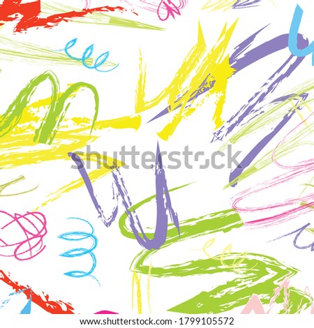 Abstract colourful paint brush and strokes, scribble lines pattern background. Creative nice hand drawn and stripes for your design. cute kids sketch drawing