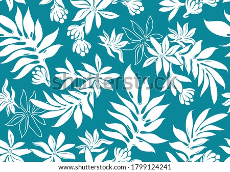 hibiscus hawaii seamless pattern, fashion background.