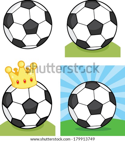 Soccer Balls. Set Vector Collection