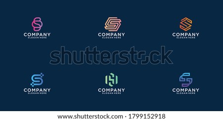 Collection of letter s abstract logo designs. flat minimalist modern for business