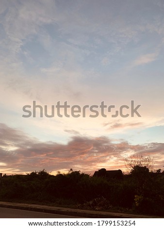 A picture of the beautiful sky in a park evening in Thailand