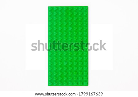 Green Toy brick block isolated on white background, Educational toy for children.3D Rendering.