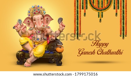 happy ganesh chaturthi, ganpati festival Royalty-Free Stock Photo #1799175016
