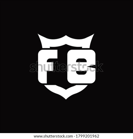FB Logo monogram with shield around crown shape design template
