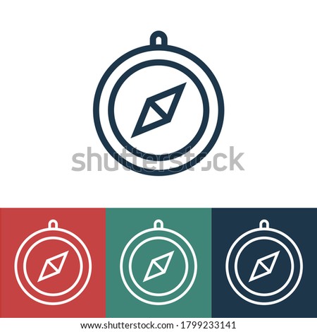 Linear vector icon with wind rose