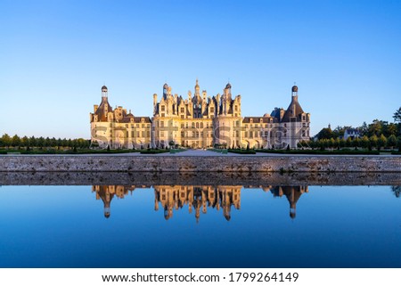 Summer picture of Chambord castle, Château de la Loire in France 