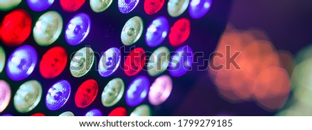 Futuristic bright lighting of stage spotlight. Lights on the stage. Photo is suitable for postcard design, template backgrounds, greeting card, posters.